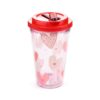 Shatterproof Double Walled Cup with Lid and Straw - Amore Hearts
