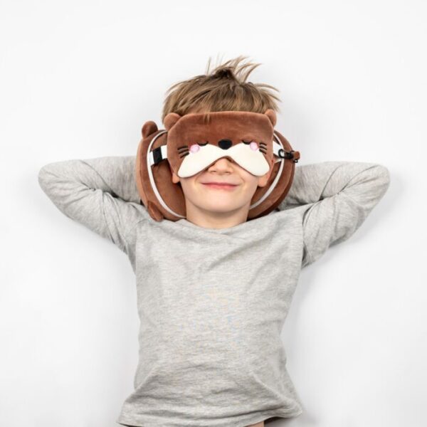 Henry the Otter Relaxeazzz Plush Round Travel Pillow & Eye Mask Set
