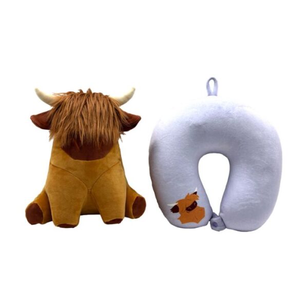 CUSH455_001_1758181820 Hoodeazzz Travel Pillow & Hood - Hairy Coos Highland Coo