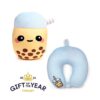CUSH456_001_1765369296 2-in-1 Swapseazzz Travel Pillow and Plush Toy - Foodiemals Boba the Bubble Tea