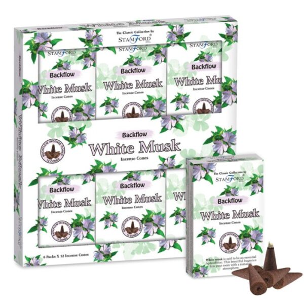 Stamford Backflow Incense Cones - White Musk 12 packs