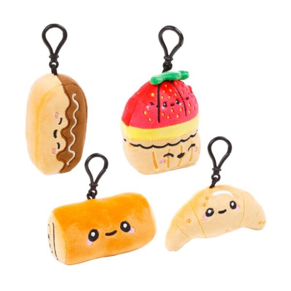 KEY313_002_1771252395 Squidglys Plush Mini Keyring - Foodiemals Boulangerie
