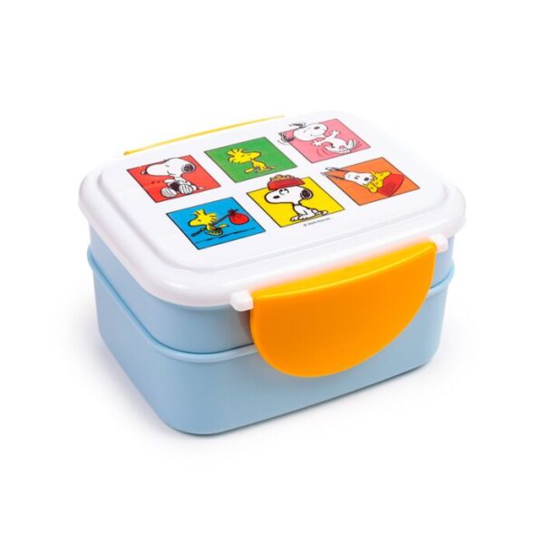LBOX134_001_1763656717 Bento Clip Lock Lunch Box with Cutlery - Peanuts Snoopy & Woodstock