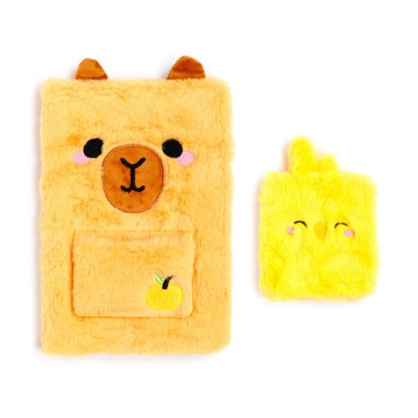 Plush A5 Notebook with Pouch & Mini Notebook - Capybara