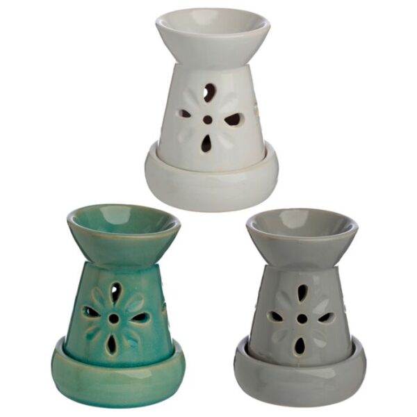OB320_001_1614944801 Flower Cut-Out Ceramic Eden Oil and Wax Burner