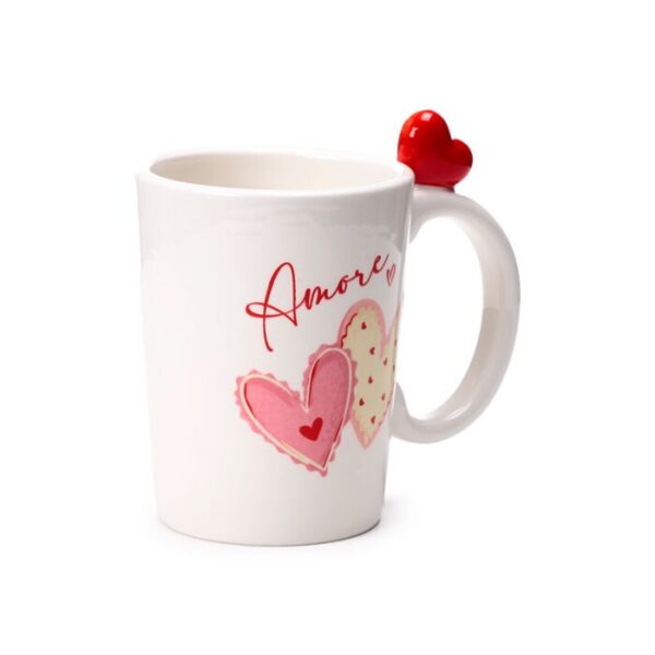 Collectable Shaped Handle Ceramic Mug - Amore Heart