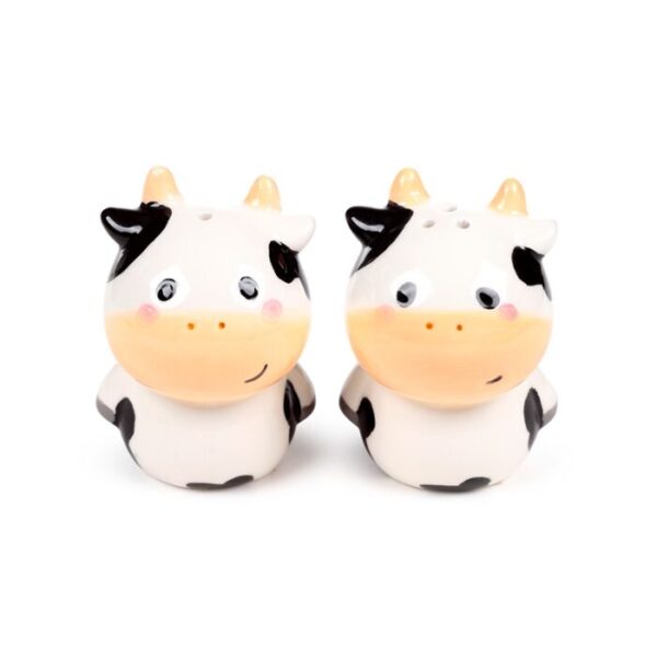 Ceramic Salt & Pepper Set - Black & White Cow