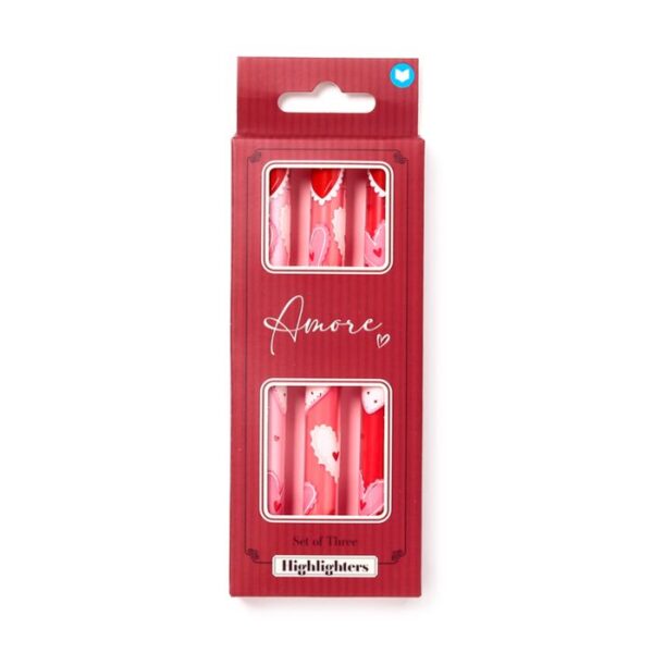 STA447_001_1764767250 Pop Top Lid Highlighter Set of 3 - Amore Heart