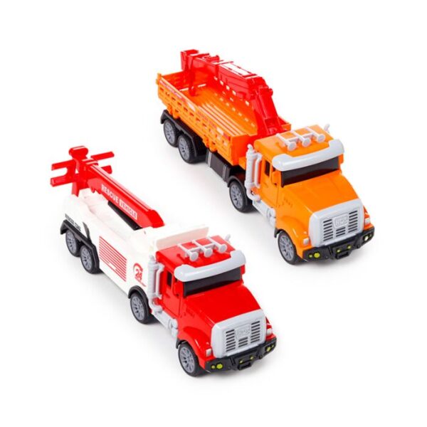 Kids Friction Action Toy - Construction Rescue Truck with Crane