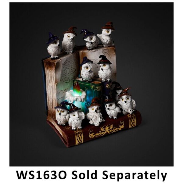 World Figure LED Display Stand - Witches Black Cat & Wise Old Magical Owl